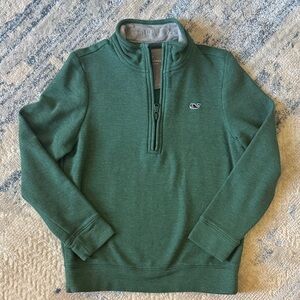 Vineyard Vines Kids Green Half-Zip Sweater